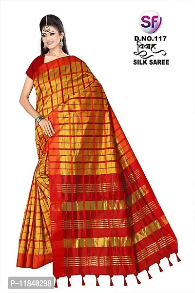 Beautiful Art Silk Saree with Blouse piece-thumb0