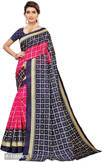 Beautiful Art Silk Saree with Blouse Piece-thumb0