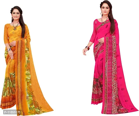 Beautiful Georgette Saree With Blouse Piece Pack Of 2