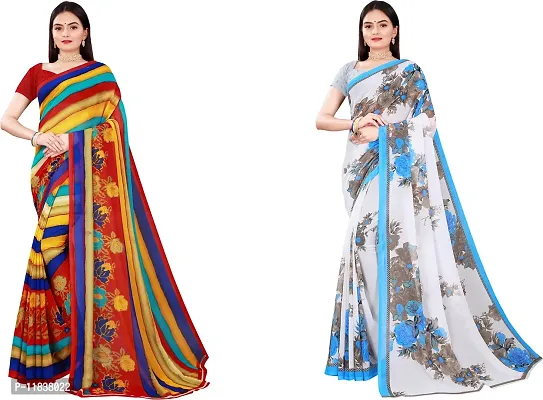 Beautiful Georgette Saree with Blouse Piece Pack Of 2