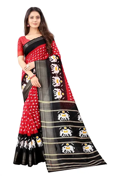 Must Have Art Silk Saree with Blouse piece 