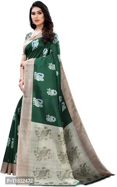 Beautiful Art Silk Saree with Blouse Piece-thumb2