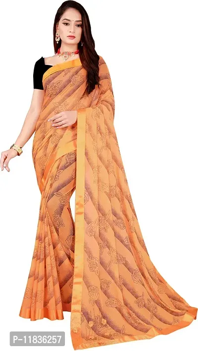 Beautiful Lycra Saree with Blouse Piece-thumb0