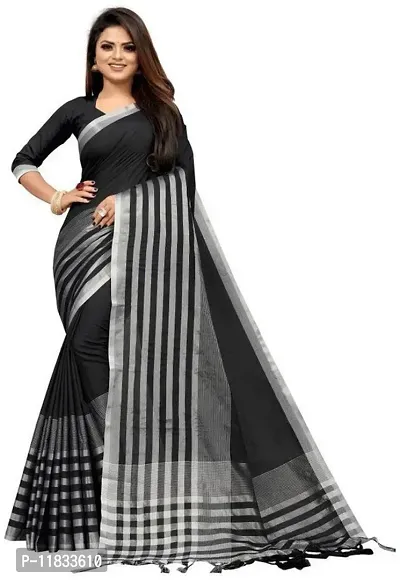 Beautiful Silk Blend Saree with Blouse Piece-thumb0