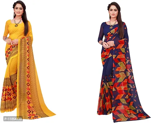 Beautiful Georgette Saree With Blouse Piece Pack Of 2-thumb0