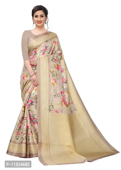 Beautiful Art Silk Saree with Blouse Piece-thumb0