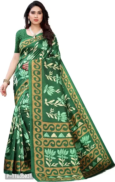 Beautiful Art Silk Saree with Blouse Piece-thumb0