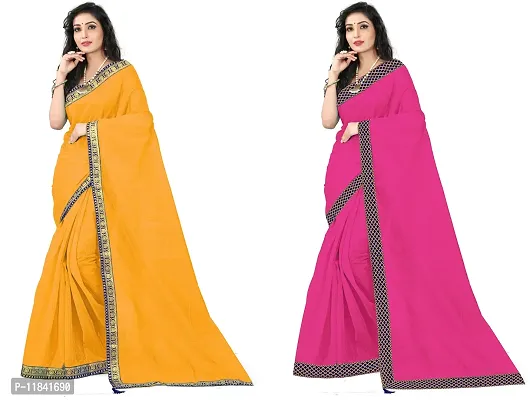 Beautiful Art Silk Saree With Blouse Piece Pack Of 2