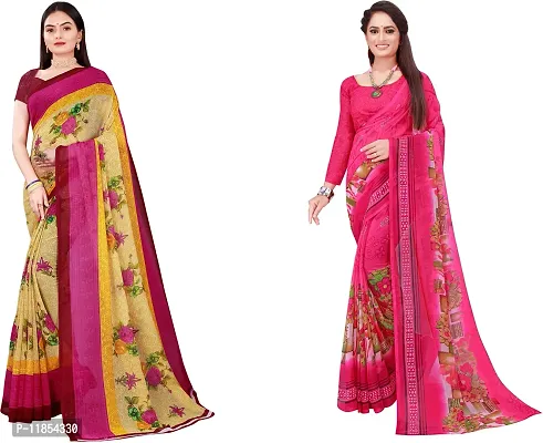 Beautiful Georgette Saree With Blouse Piece Pack Of 2-thumb0