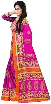 Beautiful Art Silk Saree with Blouse Piece-thumb1