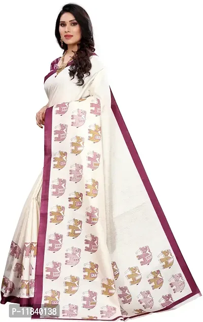 Beautiful Art Silk Saree with Blouse piece-thumb2