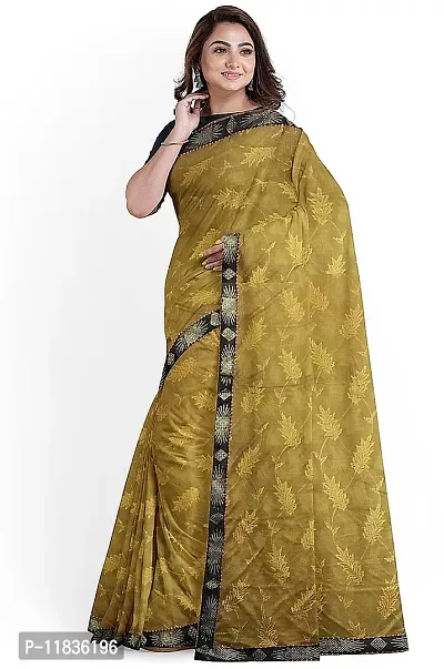 Beautiful Lycra Saree with Blouse Piece-thumb0