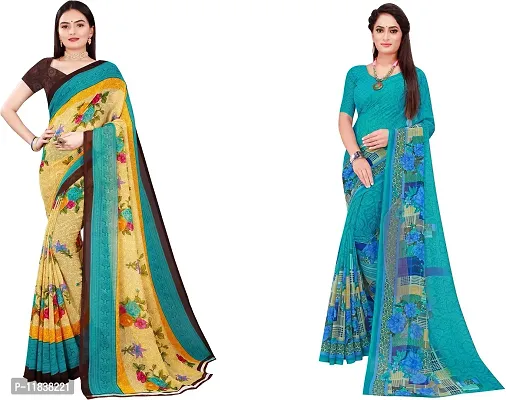 Beautiful Georgette Saree with Blouse Piece Pack Of 2