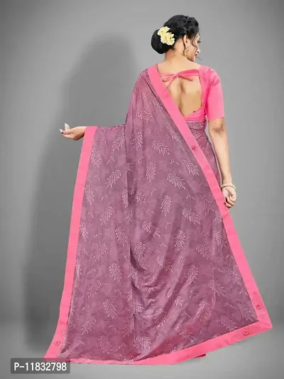 Beautiful Lycra Saree with Blouse Piece-thumb2