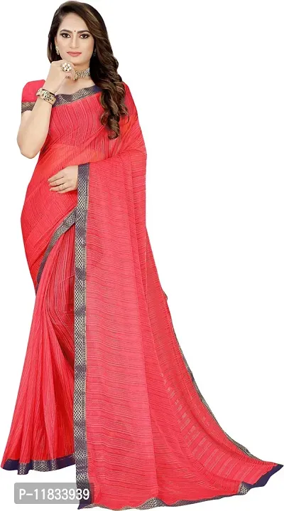 Beautiful Lycra Saree with Blouse Piece-thumb0