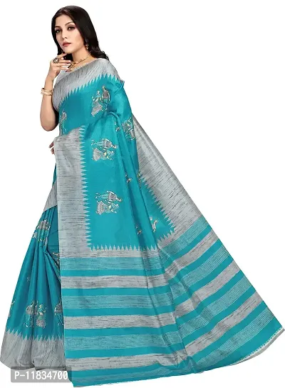 Beautiful Art Silk Saree with Blouse Piece-thumb2