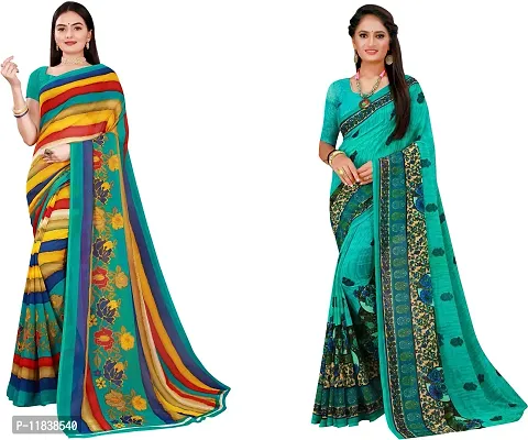 Beautiful Georgette Saree with Blouse Piece Pack Of 2-thumb0