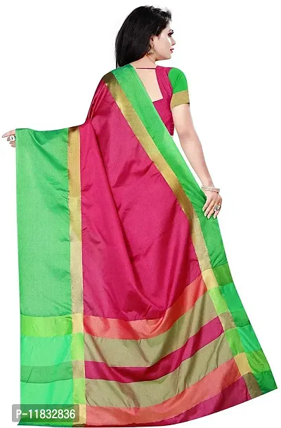 Beautiful Art Silk Saree with Blouse Piece-thumb2