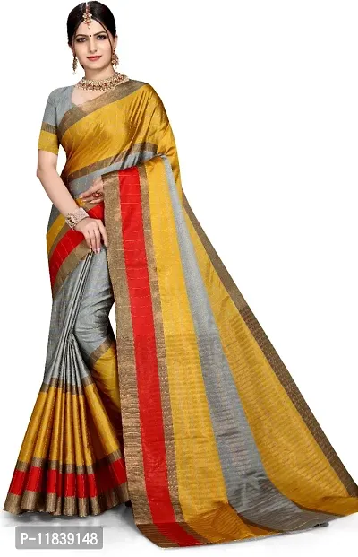 Beautiful Art Silk Saree with Blouse piece-thumb0