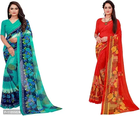 Beautiful Georgette Saree With Blouse Piece Pack Of 2-thumb0