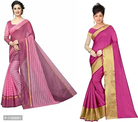 Beautiful Georgette Saree with Blouse Piece Pack Of 2-thumb0