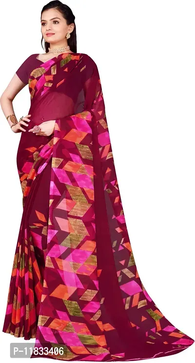 Beautiful Georgette Saree with Blouse Piece-thumb0