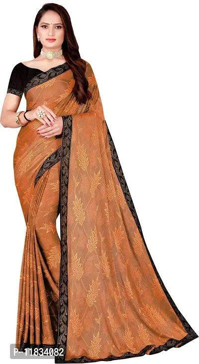 Beautiful Lycra Saree with Blouse Piece-thumb0