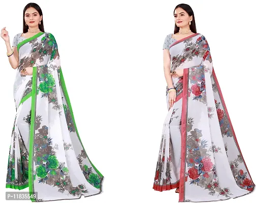 Beautiful Georgette Saree with Blouse Piece Pack Of 2-thumb0