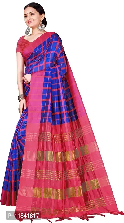 Beautiful Cotton Silk Saree with Blouse piece-thumb3