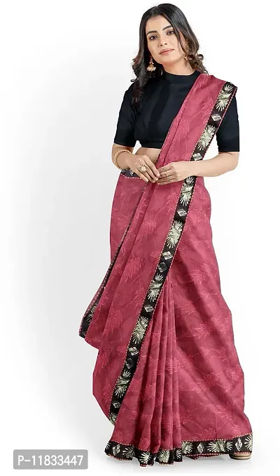 Beautiful Lycra Saree with Blouse Piece-thumb0