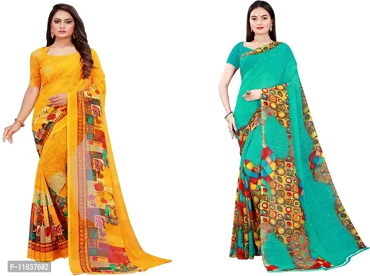 Beautiful Georgette Saree with Blouse Piece Pack Of 2