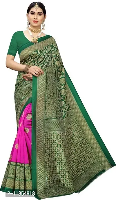 Beautiful Art Silk Saree with Blouse piece-thumb0