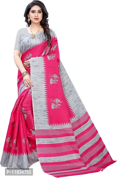 Beautiful Cotton Silk Saree with Blouse Piece-thumb0