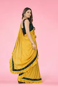 Beautiful Lycra Saree with Blouse Piece-thumb1