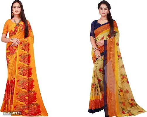 Beautiful Georgette Saree With Blouse Piece Pack Of 2-thumb0