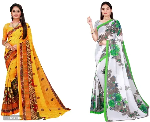 Beautiful Georgette Saree with Blouse Piece Pack Of 2-thumb0