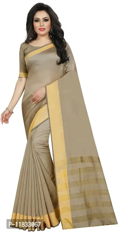 Beautiful Cotton Silk Saree with Blouse Piece-thumb0