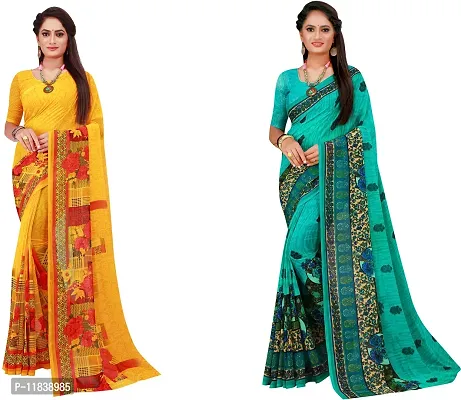 Beautiful Georgette Saree with Blouse Piece Pack Of 2