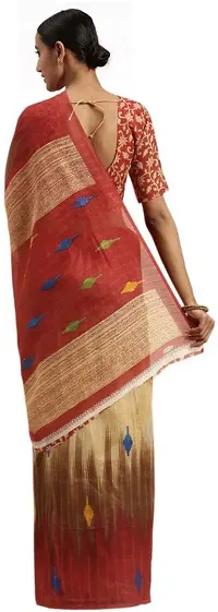 Beautiful Cotton Blend Saree with Blouse Piece-thumb1