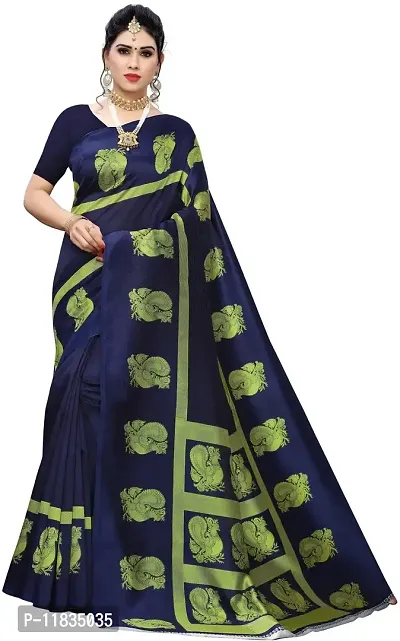 Beautiful Art Silk Saree with Blouse Piece-thumb0