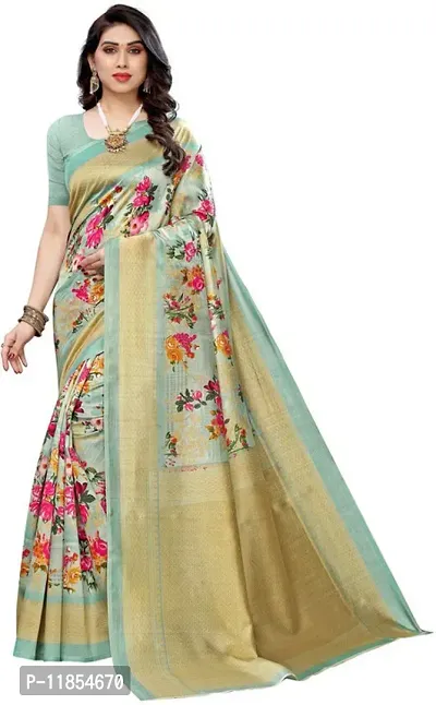 Beautiful Art Silk Saree with Blouse piece-thumb0