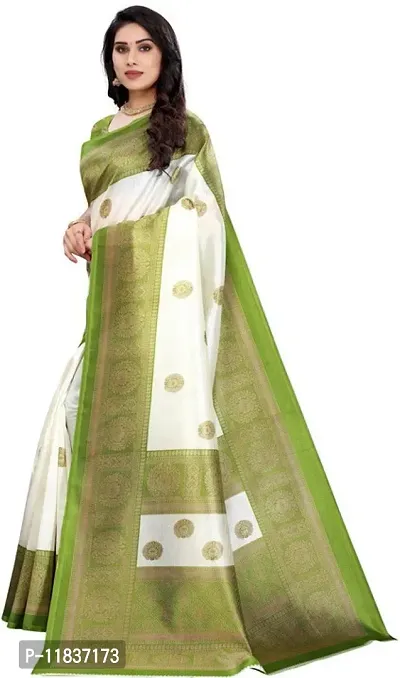 Beautiful Art Silk Saree with Blouse Piece-thumb2