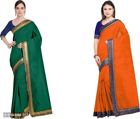 Beautiful Art Silk Saree With Blouse Piece Pack Of 2