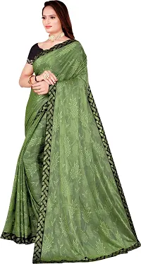 Beautiful Lycra Saree with Blouse Piece-thumb1