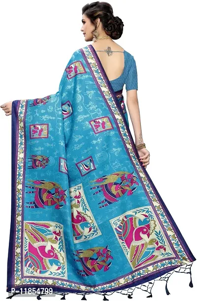 Beautiful Art Silk Saree with Blouse piece-thumb4