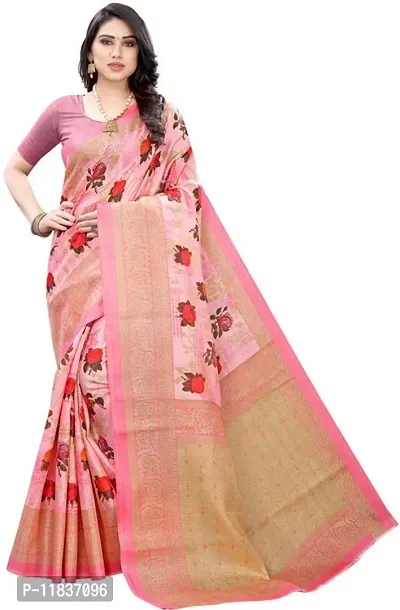 Beautiful Art Silk Saree with Blouse Piece