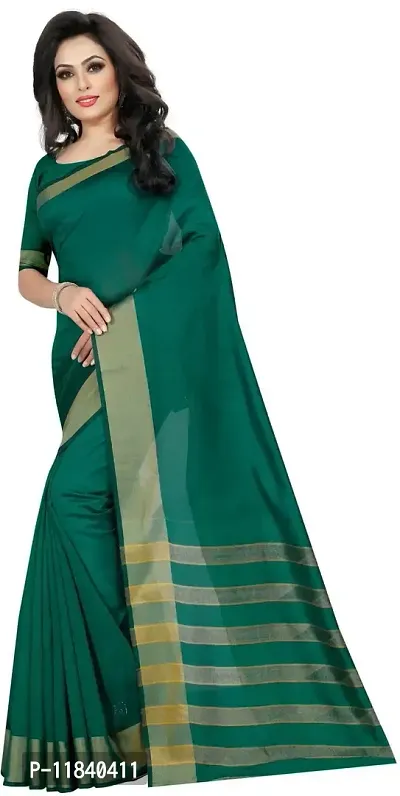 Beautiful Cotton Silk Saree with Blouse piece-thumb2