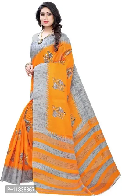 Beautiful Art Silk Saree with Blouse Piece-thumb2