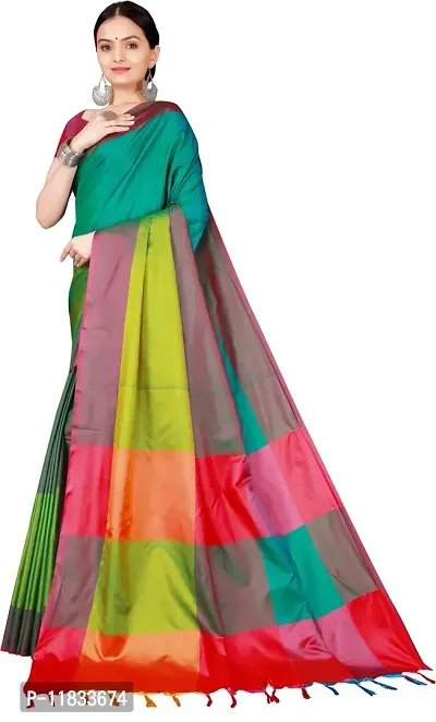 Beautiful Cotton Silk Saree with Blouse Piece-thumb2