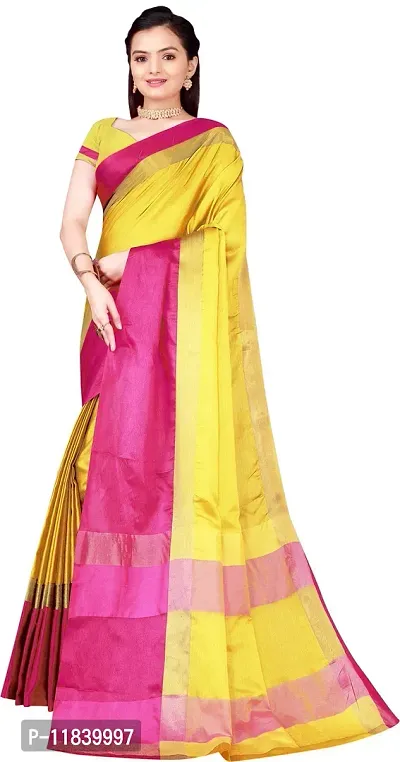 Beautiful Cotton Silk Saree with Blouse piece-thumb3